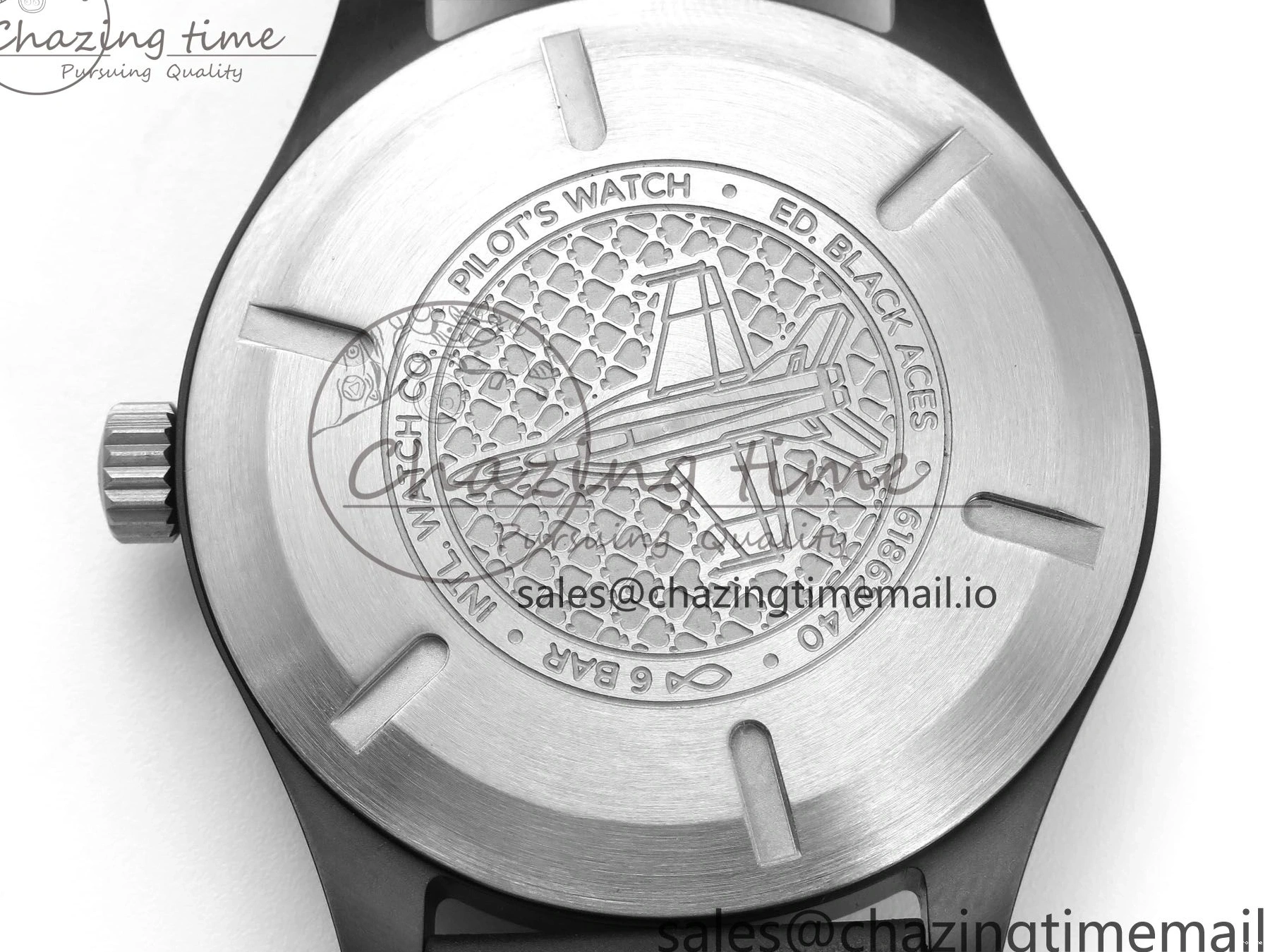 MIROTIME 0117 TravelReady Pilot IW326905 Black Aces M+F 1:1 Best Edition White Dial on Black Rubber Strap MY 7000